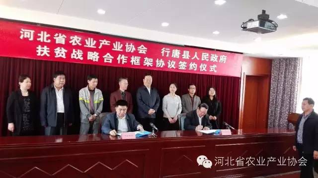 河北省農業產業協會與行唐縣人民政府正式簽定《扶貧戰略合作框架協議》